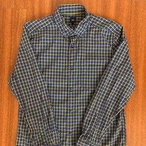 Gap - Blue Yellow Plaid Button Down - Size L